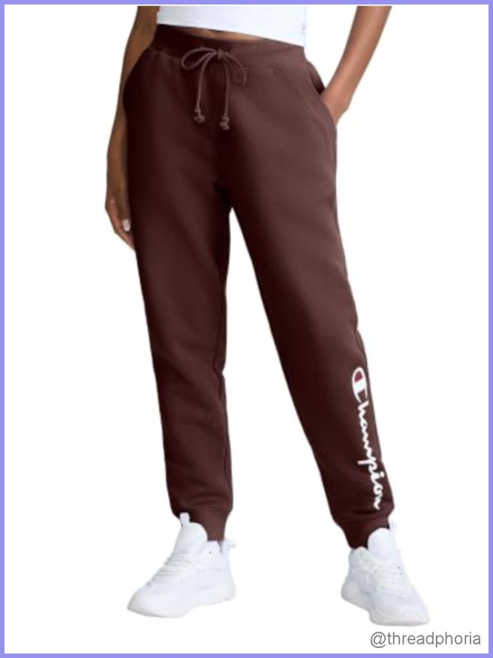 Champion Women's Powerblend Joggers Oversized Fit Midweight Fleece Cuffed